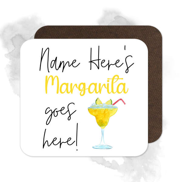 Personalised Drinks Coaster - Name's Margarita Goes Here!