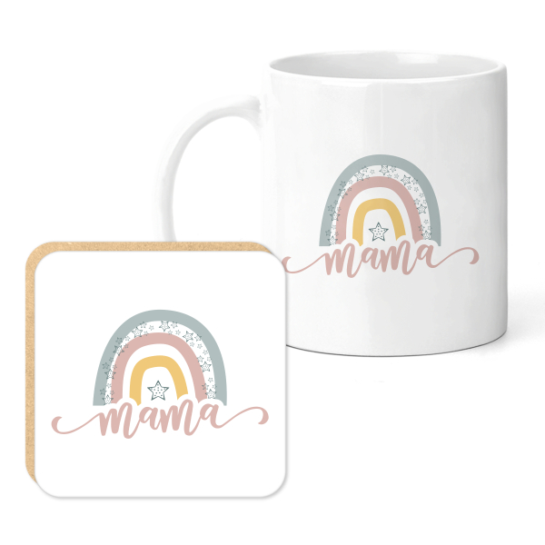 Mug & Coaster Set - Mama Boho Rainbow