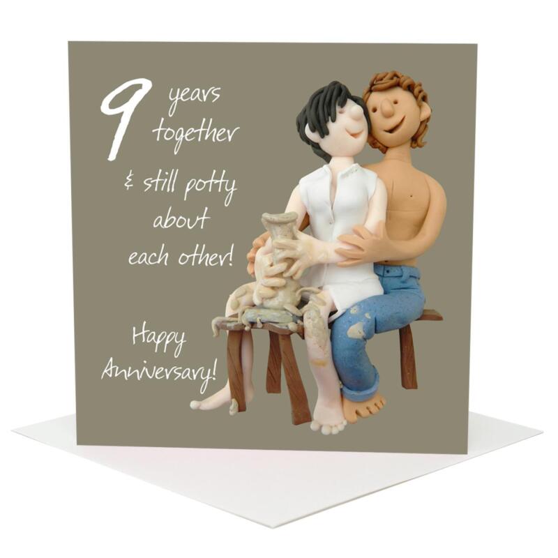6th to 10th Anniversary Card Pack - Fun Wedding Anniversary Cards - Polymer Clay Art by Erica Sturla - Made in the UK