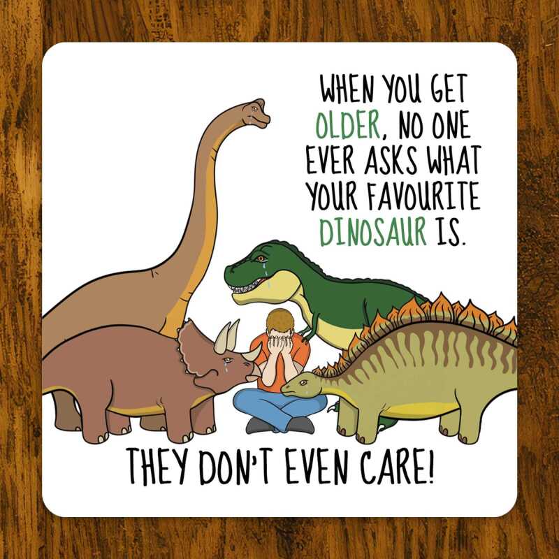 Funny Dinosaur Coaster: Dino Meme Novelty Gift