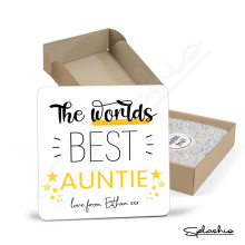 Personalised World's Best Auntie Coaster