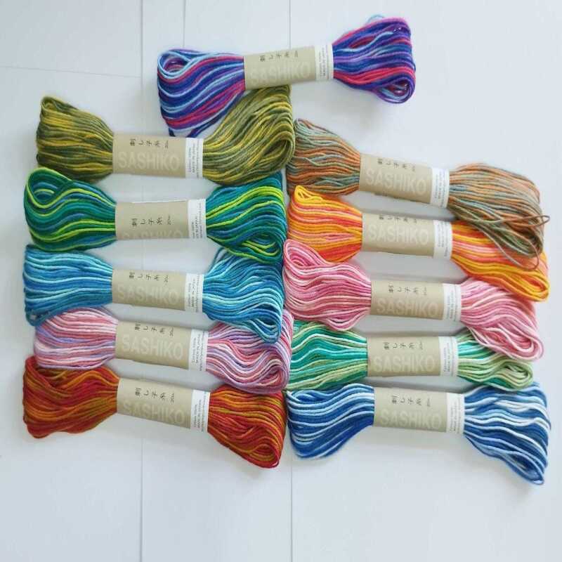 Olympus Sashiko Cotton Thread Variegated 20m - Blue & White