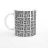 Five Line In A Pattern Mug - Ceramic White
