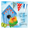 5 years together Wood 5th Anniversary 150mm square greetings card by artist Kate Brazier