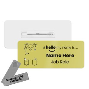 Name Badge - Colour Nurse Scrubs Hello My Name is... - Leaf