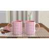 White Dot on Pink Mugs - White Dots on Pink 128