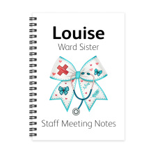 Personalised A5 Notebook - Nursing Coquette Bow