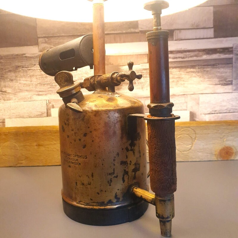 Rustic Blowtorch Lamp | Vintage Lamp | Unique Lamp | Industrial Home Décor |Rustic Metal Lamp |Steampunk Eco-Friendly Lamp |  Home Decor