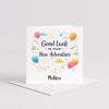 Personalised Good Luck Card &ndash; Good Luck In Your New Adventure &ndash; Leaving Card, New Job Card, Farewell Colleague Gift UK - Smooth No Message - Kraft Brown
