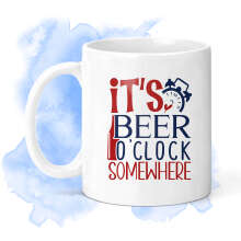 Father's Day Ceramic Mug - It's Beer O'Clock Somewhere