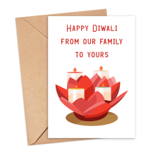 Diwali Card - Happy Diwali From Our Family To Yours - Small (A6)