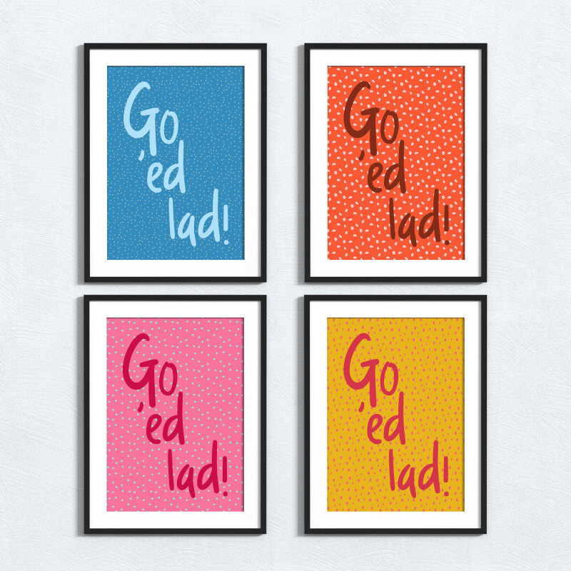 Scouse, Scouser, Liverpool dialect, sayings print - A5 - Glossy - Blue