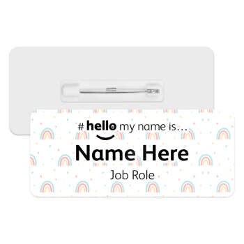 #hello my name is... Name Badge - Boho Candy Rainbows & Hearts