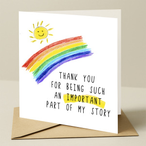 Thank You Teacher Card - Thank You For Being Such An Important Part of My Story