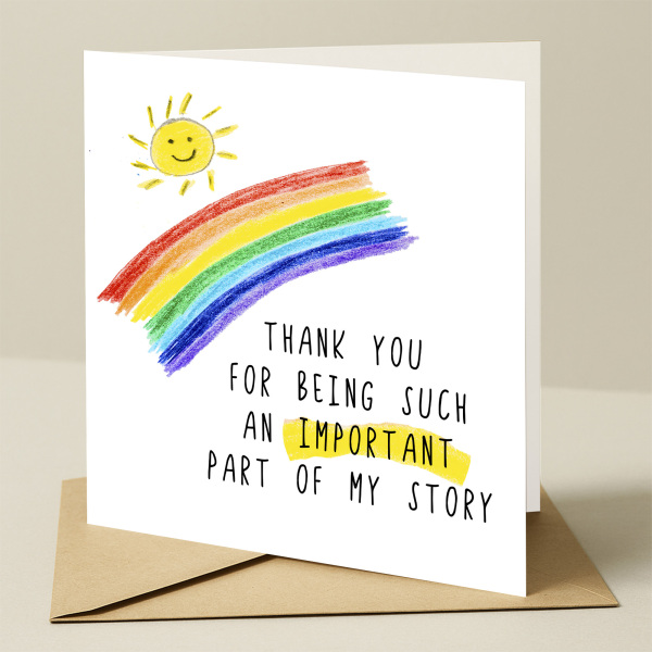 Thank You Teacher Card - Thank You For Being Such An Important Part of My Story - Standard Smooth Card