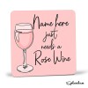 Rose Wine Hand Drawn Coaster - Home Bar - Birthday Gift. Secret Santa - Hand Drawn Rose Wine Coaster Personalised Drink Coasters - Single Coaster