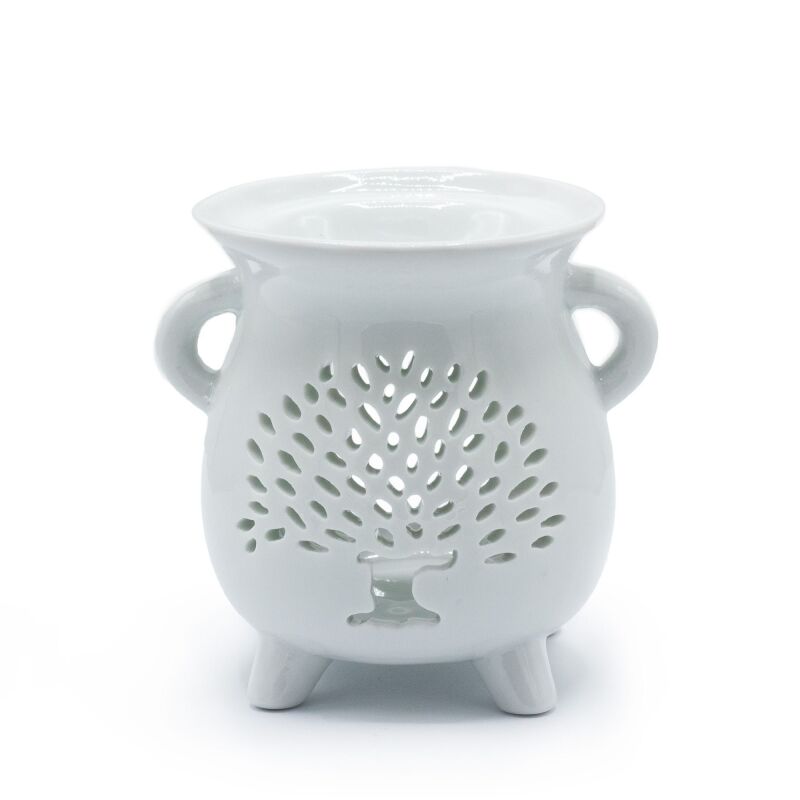 White Cauldron Wax Melt Burner - Tree of Life