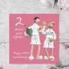 2nd wedding anniversary card (cotton robes) - designed by Erica Sturla - 15cm square and blank inside, made in the UK