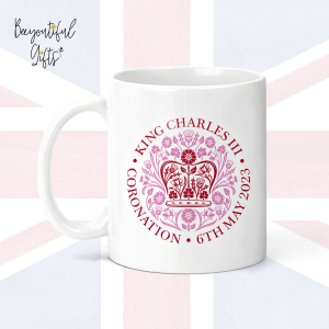 King Charles III Coronation Day May 2023 Official Emblem Ceramic Mug - Red