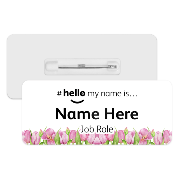 #hello my name is... Name Badge - Tulip Border