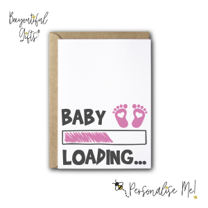 Pregnancy Announcement Card - Baby Loading... - Small (A6) - Pink