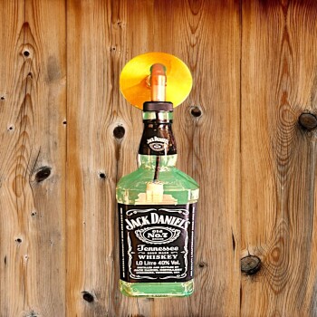 Handcrafted Jack Daniel’s Bottle Wall Light – Industrial Whiskey Bottle Lamp, Vintage Bar Décor, Man Cave Lighting