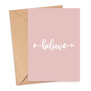 Self Love Card - Believe - Small (Approx. A6 | 105mm x 148mm | 4.1in x 5.8in) - Luxury Linen Textured Card