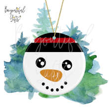 Ceramic Christmas Tree Decoration - Cartoon Snowman