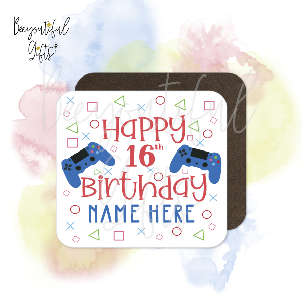 Personalised Birthday Coaster - Gaming Control Themed