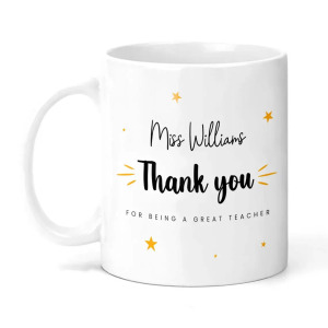 Personalised Teacher Ceramic Mug - Thank You For Being The Best Teacher