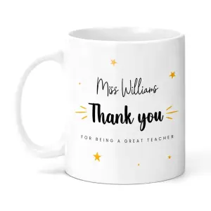 Personalised Teacher Ceramic Mug - Thank You For Being The Best Teacher