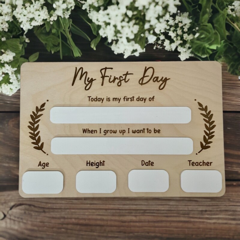 My First Day of School Sign /  Back to School / Reusable Memory Board / My First Day / Nursery School College University - Standard