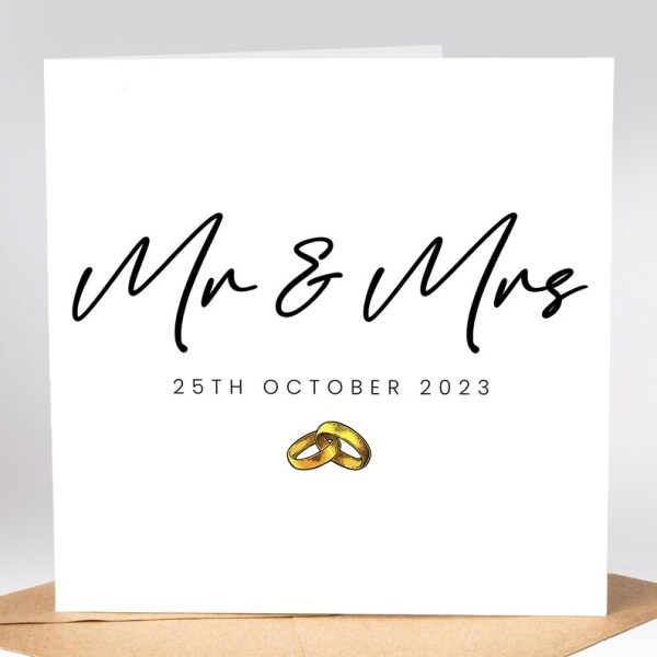 Personalised Wedding Day Card - Mr & Mrs