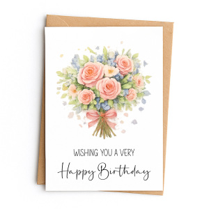 Birthday Card - Wishing You A Very Happy Birthday Boquet