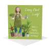Crazy plant lady birthday card for her - designed by Erica Sturla - 15cm square and blank inside, made in the UK