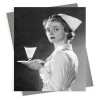 Take your medicine - Black and white photographic vintage nurse themed card  - 12.6 x 17.7cm and blank inside, made in the UK