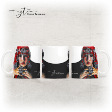 Amazigh Girl - Red - Ceramic Mug, Hardboard Coaster & Placemat Set - Amazigh Girl - Red