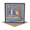 A couple of huts Seaside themed beach hut anniversary card - designed by Seth Draper - 15cm square and blank inside, made in the UK