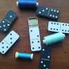 Domino Magnetic Needle Travel Tin | Magnetic Needle Case - Black Six | Three
