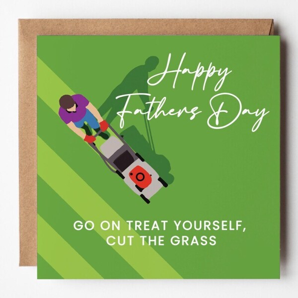 Father's Day Card Gardening - Cut The Grass - Standard Smooth Card