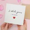 2nd Anniversary Card For Wife, Husband, Girlfriend or Boyfriend, Simple Love Heart, Modern & Charming Gesture - Square (5.5x5.5) / Blank Inside