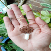 Moonstone Pendant Waxed Cord Necklace 
