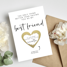 Scratch Pregnancy Reveal Card - The Only Thing Better Than Having You As My Best Friend - Small (Approx. A6 | 105mm x 148mm | 4.1in x 5.8in) - Standard Smooth Card