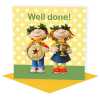 Well done! - child's card designed by Erica Sturla - 15cm square and blank inside, made in the UK