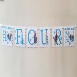 Handmade Frozen Inspired Banner,ANY AGE Frozen Party,Frozen Inspired Bunting