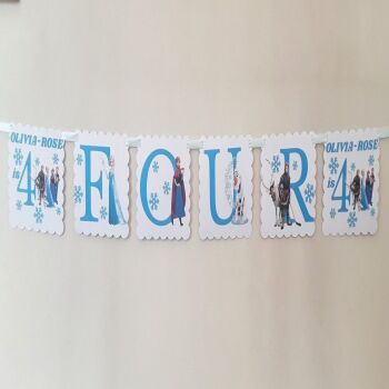 Handmade Frozen Inspired Banner,ANY AGE Frozen Party,Frozen Inspired Bunting