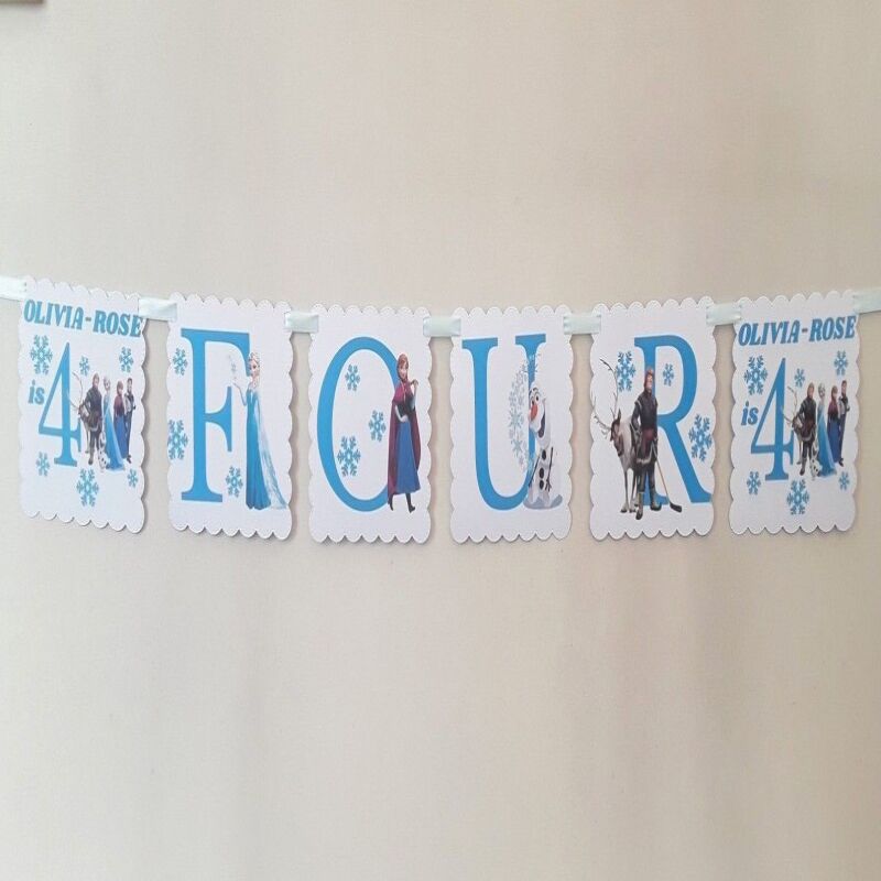 Handmade Frozen Inspired Banner,ANY AGE Frozen Party,Frozen Inspired Bunting - 3