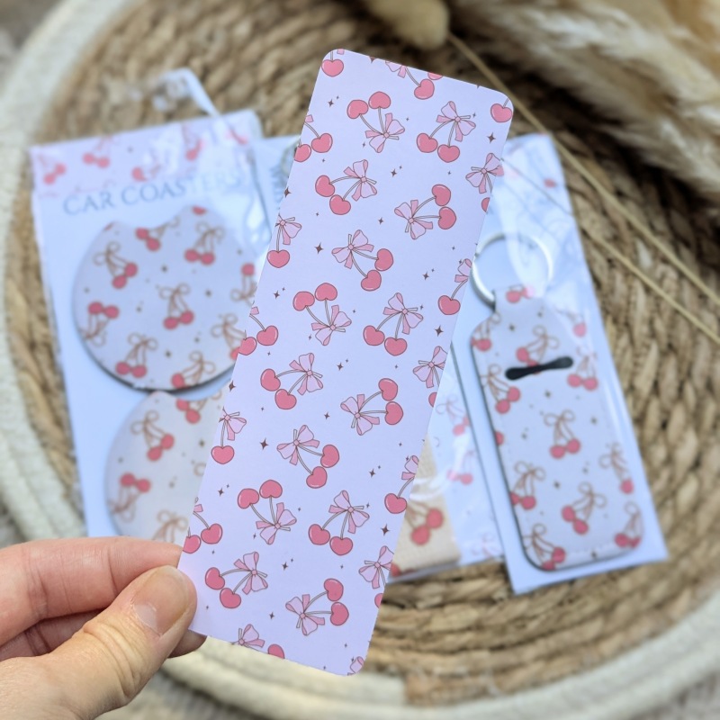 Cherries & Bow Car Coasters