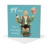 99th birthday card for him - designed by Erica Sturla - 15cm square and blank inside, made in the UK