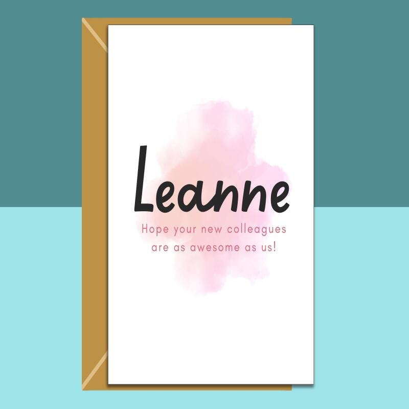 Personalized New Job Card: Congratulations, Leaving Gift for Colleague - Blank inside - Regular - Matte